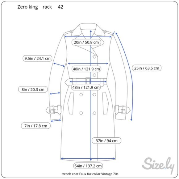 trench coat Faux fur collar Vintage 70s - Picture 2 of 12